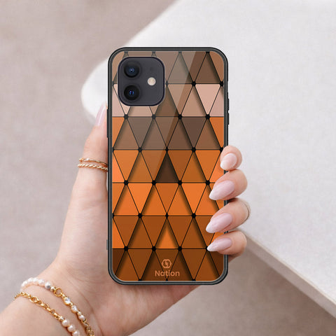 iPhone 12 Mini Cover - ONation Pyramid Series - HQ Ultra Shine Premium Infinity Glass Soft Silicon Borders Case