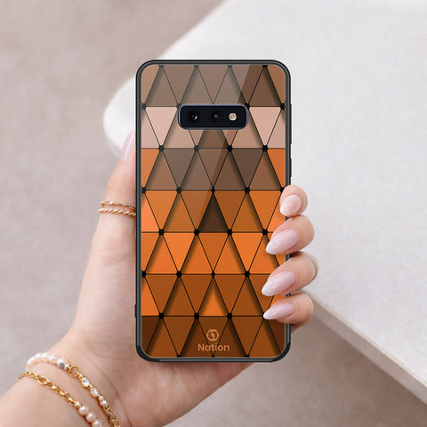 Samsung Galaxy S10e Cover - ONation Pyramid Series - HQ Ultra Shine Premium Infinity Glass Soft Silicon Borders Case