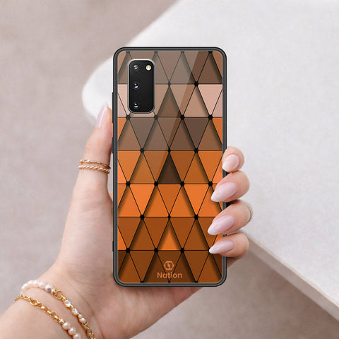 Samsung Galaxy S20 Cover - ONation Pyramid Series - HQ Ultra Shine Premium Infinity Glass Soft Silicon Borders Case
