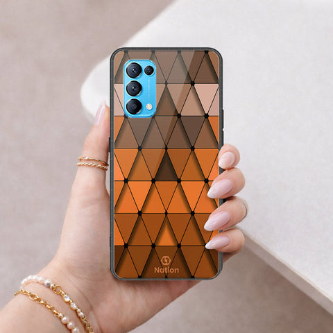 Oppo Find X3 Lite Cover - ONation Pyramid Series - HQ Ultra Shine Premium Infinity Glass Soft Silicon Borders Case