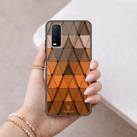 Vivo Y12s Cover - ONation Pyramid Series - HQ Ultra Shine Premium Infinity Glass Soft Silicon Borders Case