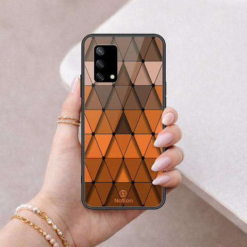 Oppo Reno 6 Lite Cover - ONation Pyramid Series - HQ Ultra Shine Premium Infinity Glass Soft Silicon Borders Case
