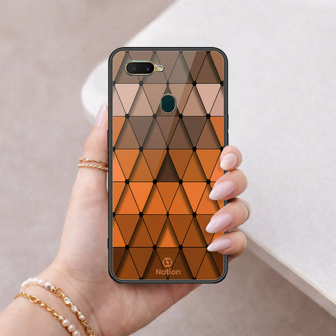 Oppo A12 Cover - ONation Pyramid Series - HQ Ultra Shine Premium Infinity Glass Soft Silicon Borders Case