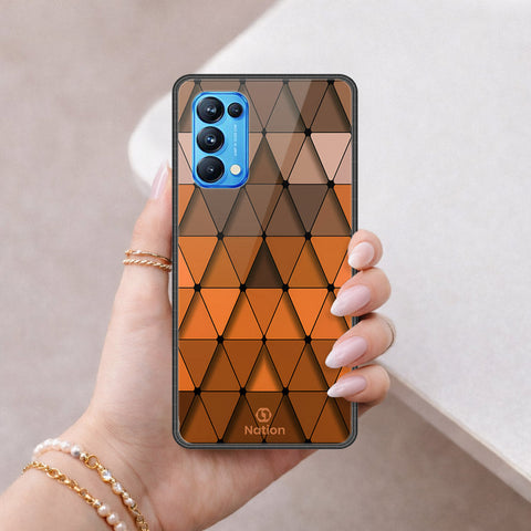 Oppo Reno 5 Pro 5G Cover - ONation Pyramid Series - HQ Ultra Shine Premium Infinity Glass Soft Silicon Borders Case