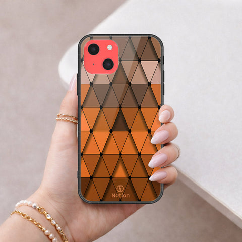iPhone 13 Mini Cover - ONation Pyramid Series - HQ Ultra Shine Premium Infinity Glass Soft Silicon Borders Case