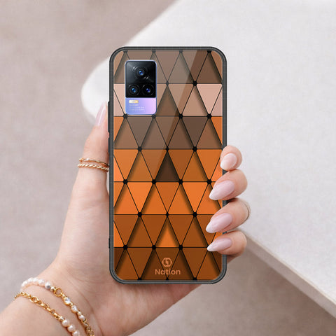 Vivo V21e Cover - ONation Pyramid Series - HQ Ultra Shine Premium Infinity Glass Soft Silicon Borders Case