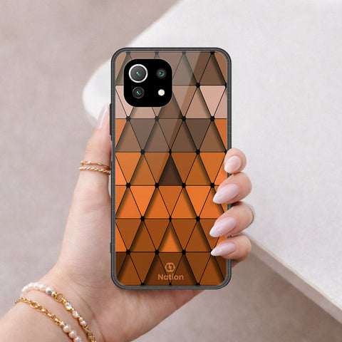Xiaomi Mi 11 Lite 5G Cover - ONation Pyramid Series - HQ Ultra Shine Premium Infinity Glass Soft Silicon Borders Case