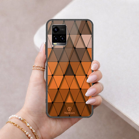 Vivo Y32s Cover - ONation Pyramid Series - HQ Ultra Shine Premium Infinity Glass Soft Silicon Borders Case