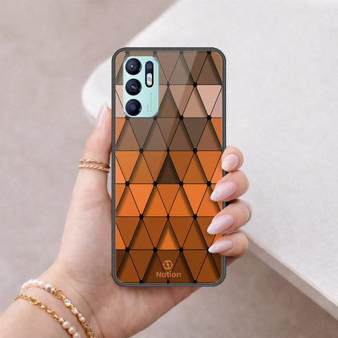 Oppo Reno 6 Cover - ONation Pyramid Series - HQ Ultra Shine Premium Infinity Glass Soft Silicon Borders Case