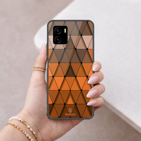 Vivo Y15c Cover - ONation Pyramid Series - HQ Ultra Shine Premium Infinity Glass Soft Silicon Borders Case