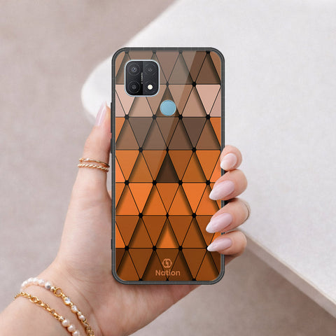 Oppo A15 Cover - ONation Pyramid Series - HQ Ultra Shine Premium Infinity Glass Soft Silicon Borders Case