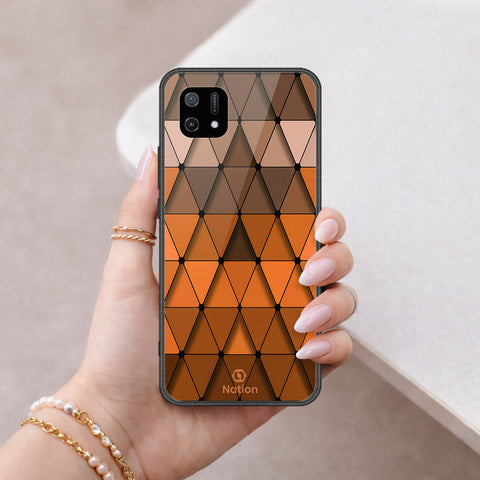 Oppo A16K Cover - ONation Pyramid Series - HQ Ultra Shine Premium Infinity Glass Soft Silicon Borders Case