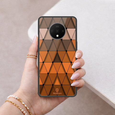 OnePlus 7T Cover - ONation Pyramid Series - HQ Ultra Shine Premium Infinity Glass Soft Silicon Borders Case