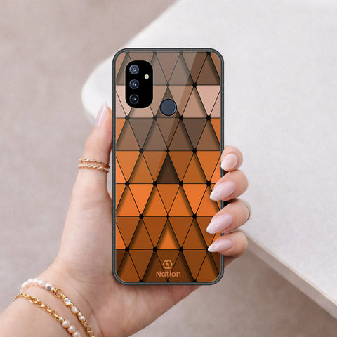 OnePlus Nord N100 Cover - ONation Pyramid Series - HQ Ultra Shine Premium Infinity Glass Soft Silicon Borders Case