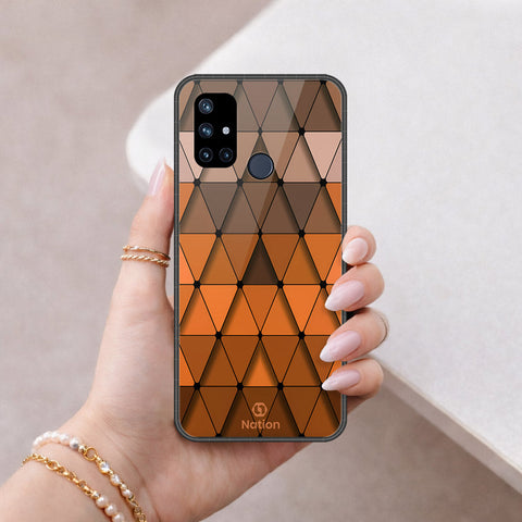 OnePlus Nord N10 Cover - ONation Pyramid Series - HQ Ultra Shine Premium Infinity Glass Soft Silicon Borders Case