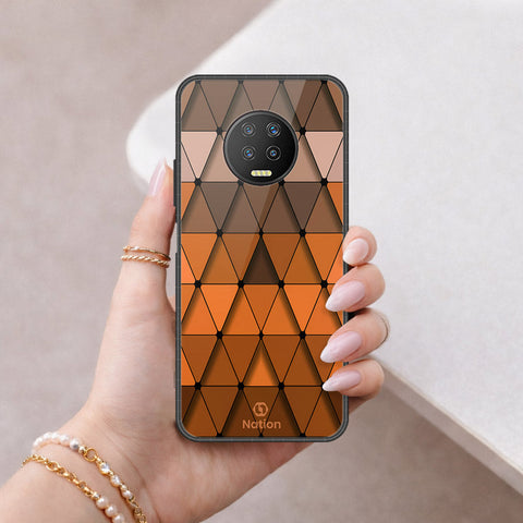 Infinix Note 7 Cover - ONation Pyramid Series - HQ Ultra Shine Premium Infinity Glass Soft Silicon Borders Case