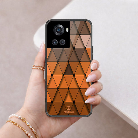 OnePlus 10R Cover - ONation Pyramid Series - HQ Ultra Shine Premium Infinity Glass Soft Silicon Borders Case