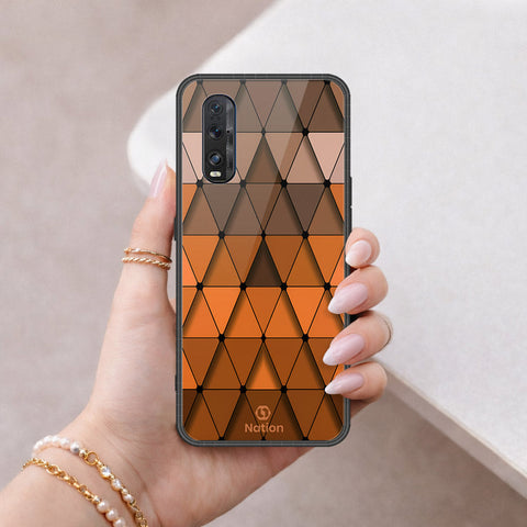 Oppo Find X2 Cover - ONation Pyramid Series - HQ Ultra Shine Premium Infinity Glass Soft Silicon Borders Case