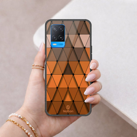 Oppo A54 4G Cover - ONation Pyramid Series - HQ Ultra Shine Premium Infinity Glass Soft Silicon Borders Case