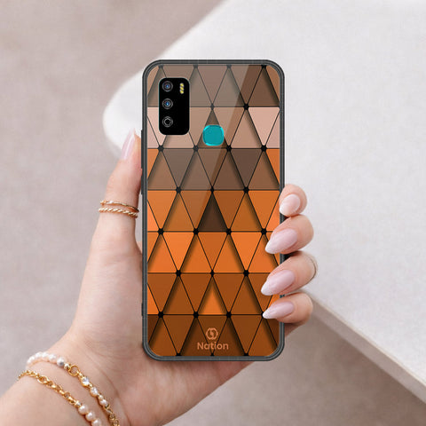 Infinix Hot 9 Play Cover - ONation Pyramid Series - HQ Ultra Shine Premium Infinity Glass Soft Silicon Borders Case