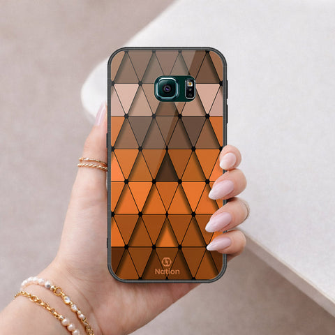 Samsung Galaxy S6 Edge Cover - ONation Pyramid Series - HQ Ultra Shine Premium Infinity Glass Soft Silicon Borders Case