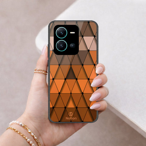 Vivo V25 5G Cover - ONation Pyramid Series - HQ Ultra Shine Premium Infinity Glass Soft Silicon Borders Case