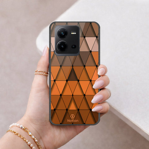 Vivo V25e Cover - ONation Pyramid Series - HQ Ultra Shine Premium Infinity Glass Soft Silicon Borders Case