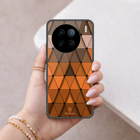 Vivo X90 Pro Cover - ONation Pyramid Series - HQ Ultra Shine Premium Infinity Glass Soft Silicon Borders Case