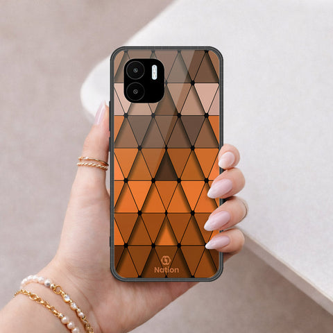 Xiaomi Redmi A1 Cover - ONation Pyramid Series - HQ Ultra Shine Premium Infinity Glass Soft Silicon Borders Case