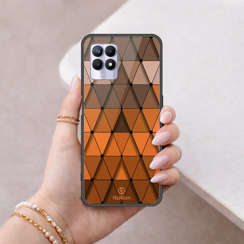 Realme 8i Cover - ONation Pyramid Series - HQ Ultra Shine Premium Infinity Glass Soft Silicon Borders Case