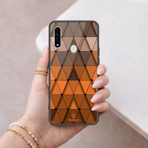 Oppo A31 Cover - ONation Pyramid Series - HQ Ultra Shine Premium Infinity Glass Soft Silicon Borders Case