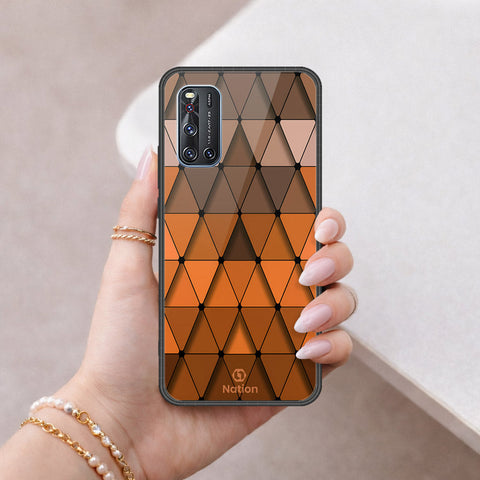 Vivo V19 Cover - ONation Pyramid Series - HQ Ultra Shine Premium Infinity Glass Soft Silicon Borders Case