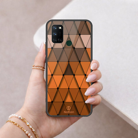 Realme C17 Cover - ONation Pyramid Series - HQ Ultra Shine Premium Infinity Glass Soft Silicon Borders Case