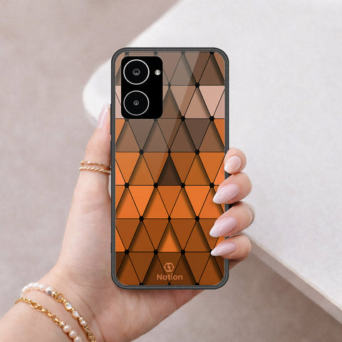 Realme 10 Cover - ONation Pyramid Series - HQ Ultra Shine Premium Infinity Glass Soft Silicon Borders Case