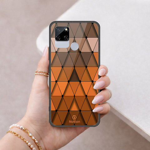 Realme C12 Cover - ONation Pyramid Series - HQ Ultra Shine Premium Infinity Glass Soft Silicon Borders Case