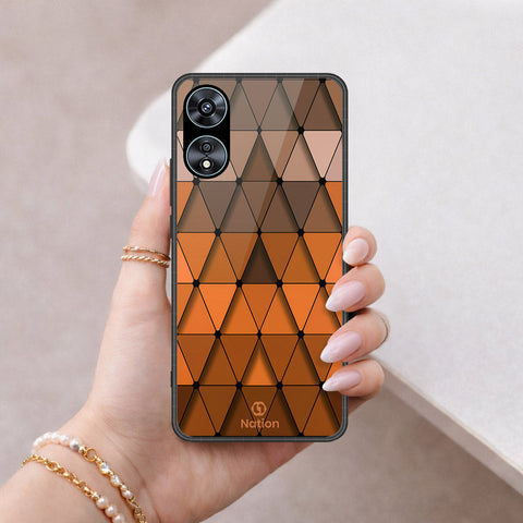 Oppo A58 4G Cover - ONation Pyramid Series - HQ Ultra Shine Premium Infinity Glass Soft Silicon Borders Case