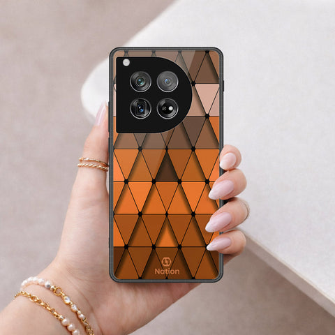 OnePlus 12 Cover - ONation Pyramid Series - HQ Ultra Shine Premium Infinity Glass Soft Silicon Borders Case