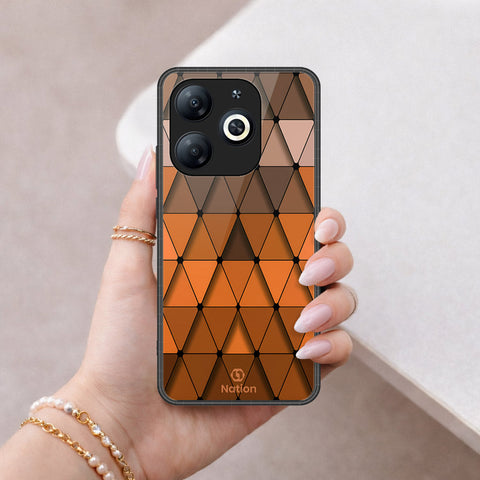 Infinix Smart 8 Plus Cover - ONation Pyramid Series - HQ Ultra Shine Premium Infinity Glass Soft Silicon Borders Case