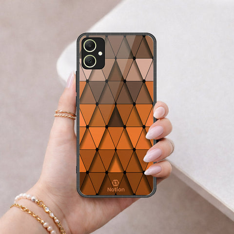 Samsung Galaxy F05 Cover - ONation Pyramid Series - HQ Ultra Shine Premium Infinity Glass Soft Silicon Borders Case