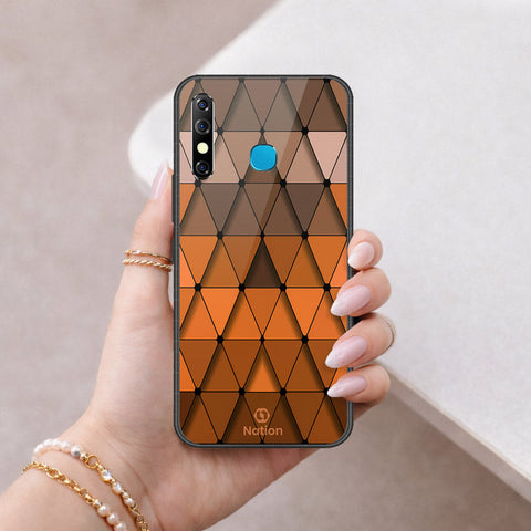 Infinix Hot 8 Cover - ONation Pyramid Series - HQ Ultra Shine Premium Infinity Glass Soft Silicon Borders Case