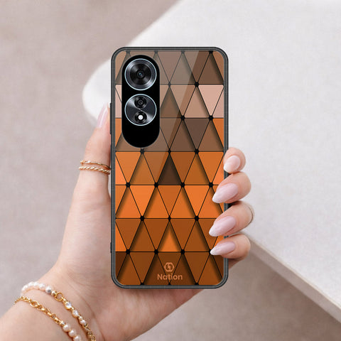 Oppo A60 Cover - ONation Pyramid Series - HQ Ultra Shine Premium Infinity Glass Soft Silicon Borders Case