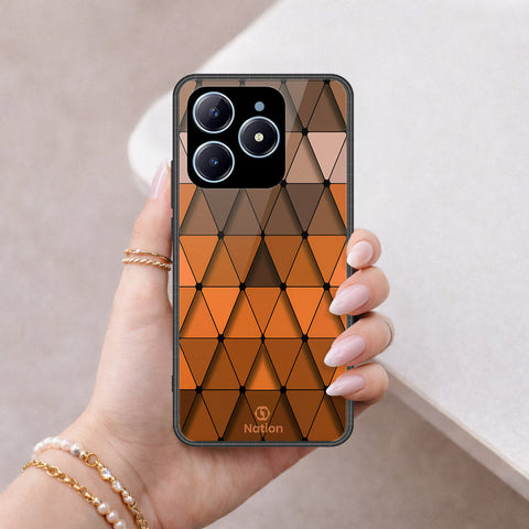 Realme C63 Cover - ONation Pyramid Series - HQ Ultra Shine Premium Infinity Glass Soft Silicon Borders Case