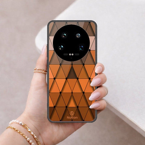Xiaomi 14 Ultra Cover - ONation Pyramid Series - HQ Ultra Shine Premium Infinity Glass Soft Silicon Borders Case