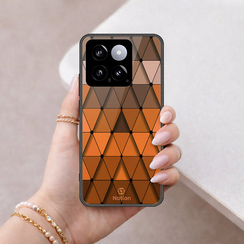 Xiaomi 14 Cover - ONation Pyramid Series - HQ Ultra Shine Premium Infinity Glass Soft Silicon Borders Case