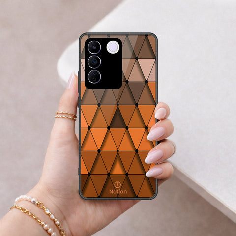Vivo S16e Cover - ONation Pyramid Series - HQ Ultra Shine Premium Infinity Glass Soft Silicon Borders Case