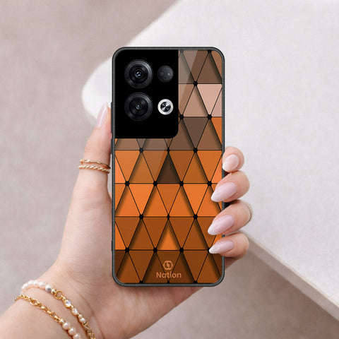 Oppo Reno 8 Pro  Cover - ONation Pyramid Series - HQ Ultra Shine Premium Infinity Glass Soft Silicon Borders Case