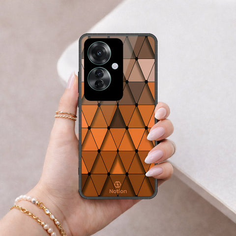 Oppo Reno 11F 5G Cover - ONation Pyramid Series - HQ Ultra Shine Premium Infinity Glass Soft Silicon Borders Case