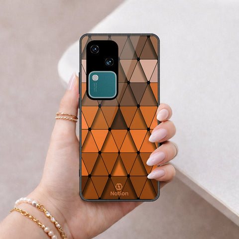 Vivo V30 Cover - ONation Pyramid Series - HQ Ultra Shine Premium Infinity Glass Soft Silicon Borders Case