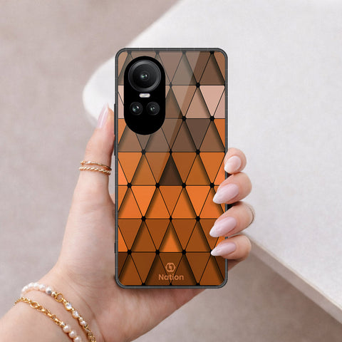 Oppo Reno 10 Pro Cover - ONation Pyramid Series - HQ Ultra Shine Premium Infinity Glass Soft Silicon Borders Case