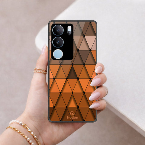 Vivo V29 Pro Cover - ONation Pyramid Series - HQ Ultra Shine Premium Infinity Glass Soft Silicon Borders Case